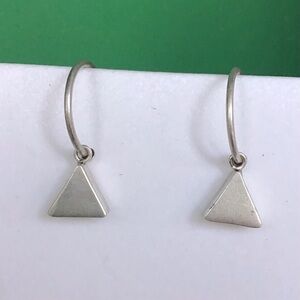 Sterling Silver Triangle Hoop Earrings